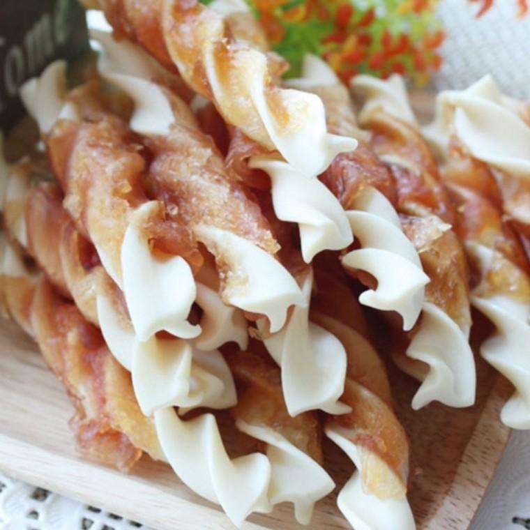 헬로도기 강아지 간식 개껌 애견껌 치킨 밀크껌 1P