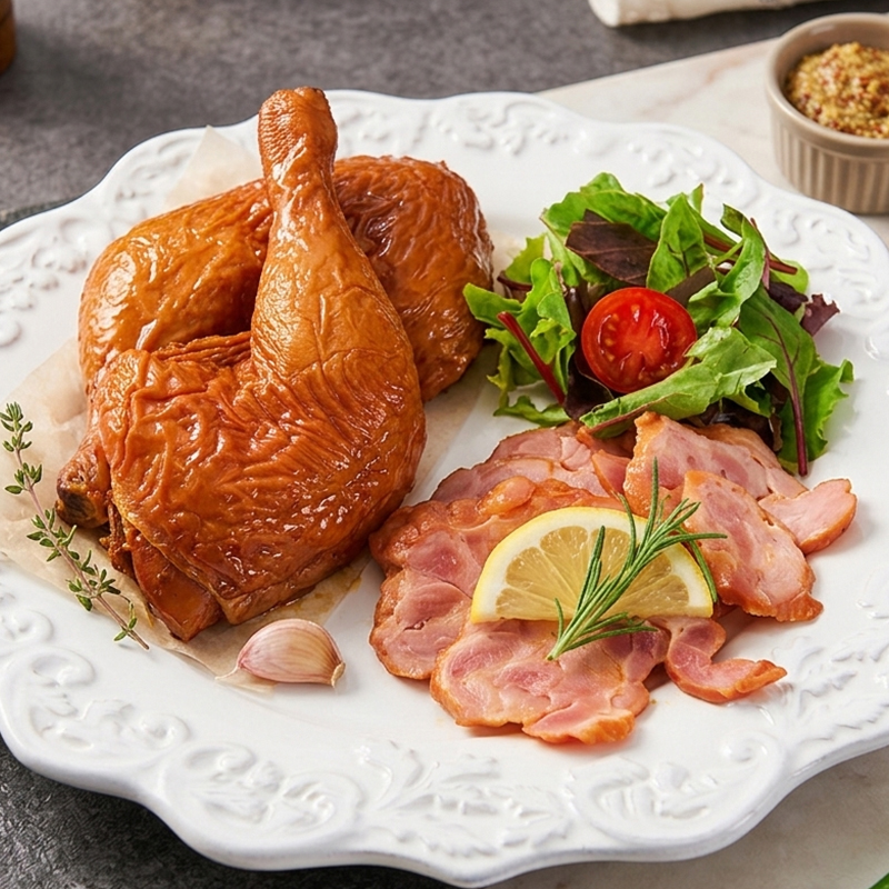 [새담] 훈제 2종 세트 (점보닭다리 250g x 3팩+닭다리바베큐 슬라이스 200g x 3팩)