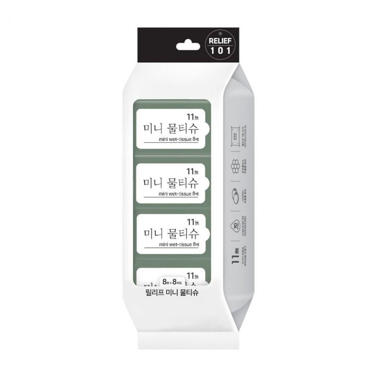 릴리프 휴대용 미니 물티슈 8매 8입