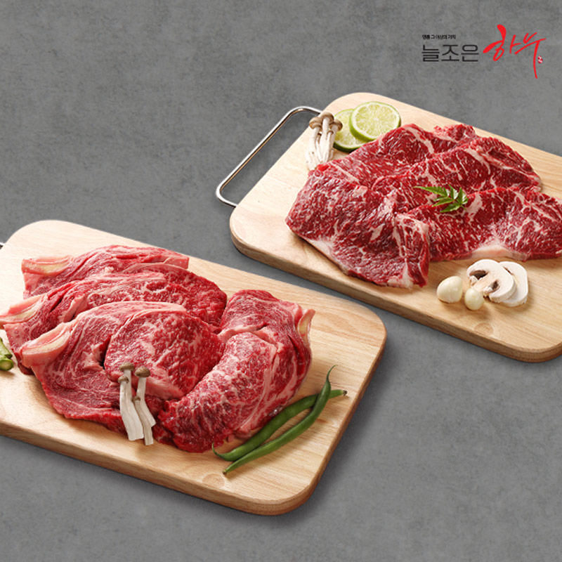★놀라운 맛과 가격!★ [늘조은하누] 1++등급 한우 등심 200g + 채끝 200g