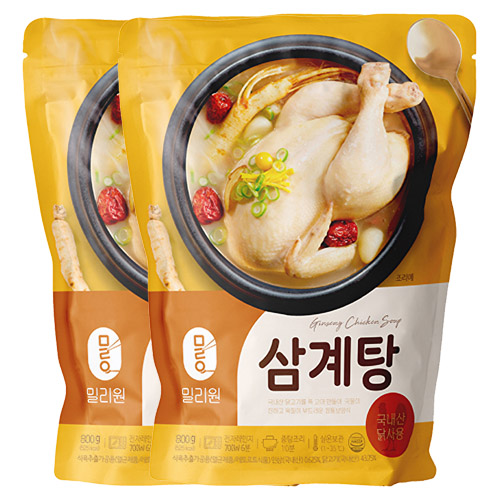 ★7월 복날 보양식★ [밀리원] 유황 먹여키운 삼계탕 800g x 2개