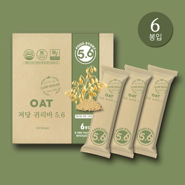[푸드스토리5.6] 건강간식 저당 넛츠바 에너지바 귀리바 25g 6봉