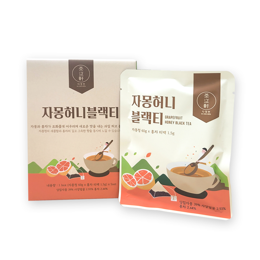 [다정헌] 과일청 블렌딩티 자몽허니블랙티 자허블 5개입 (홍차+자몽청세트)