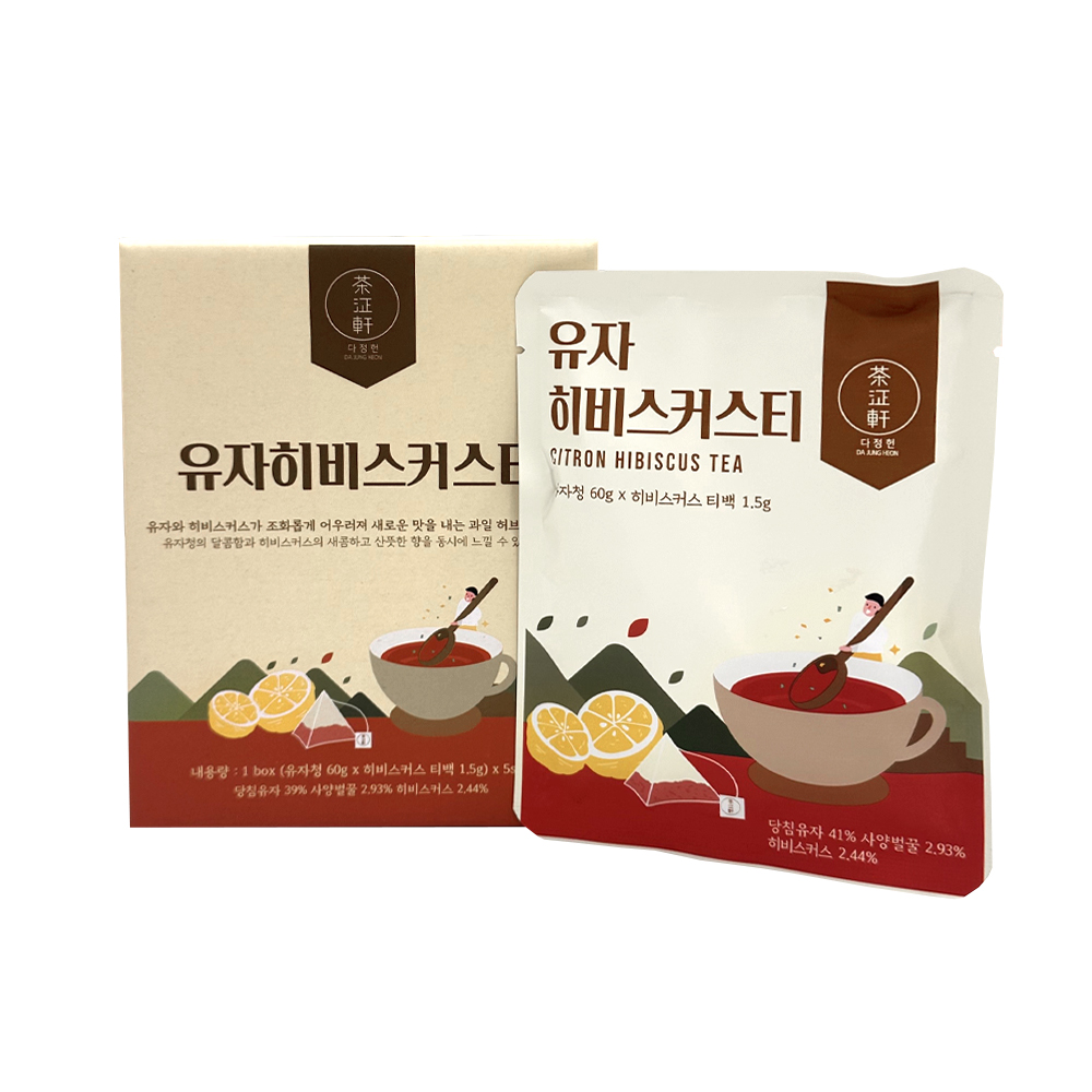 [다정헌] 과일청 블렌딩티 유자히비스커스티 5개입 (히비스커스티+유자청세트)