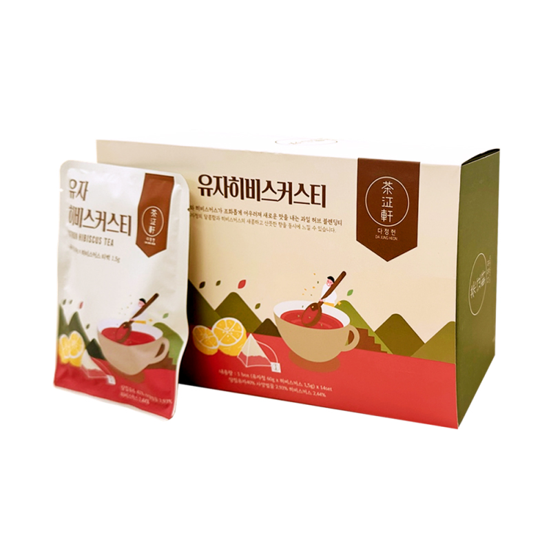 [다정헌] 과일청 블렌딩티 유자히비스커스티 14개입 (히비스커스티+유자청세트)