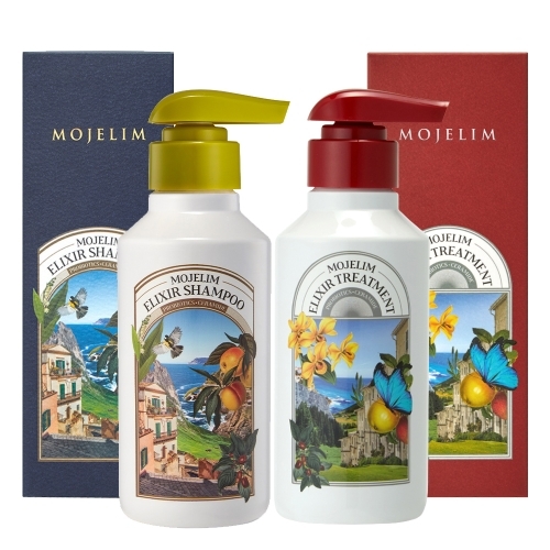 모제림 약산성 천연 탈모완화 엘릭서 샴푸 & 트리트먼트 300ml 2병 선물세트