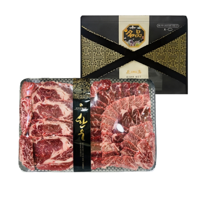 [정육깡] 오마카세 프리미엄  A세트 총 1.2kg (1++숙성 한우꽃등심 , 치마살, 갈비살, 업진살, 부채살, 살치살  총 1.2kg)
