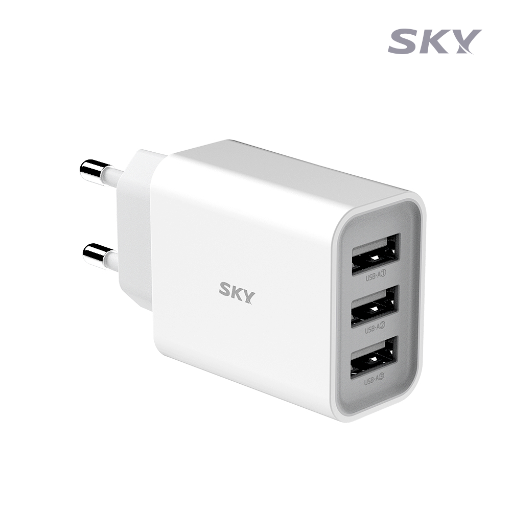 [스카이] 필 C3 18W 3포트 멀티 충전기 XY18W-0503400USB