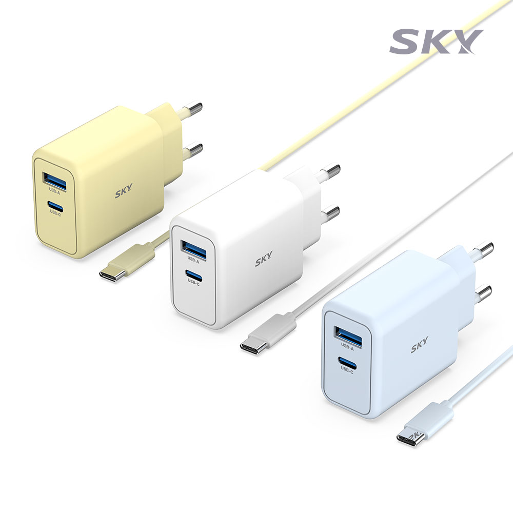 [스카이] 필 GaN 25W 초고속 충전기 +C to C 40W 충전 케이블 세트 SKY-GaN25AC