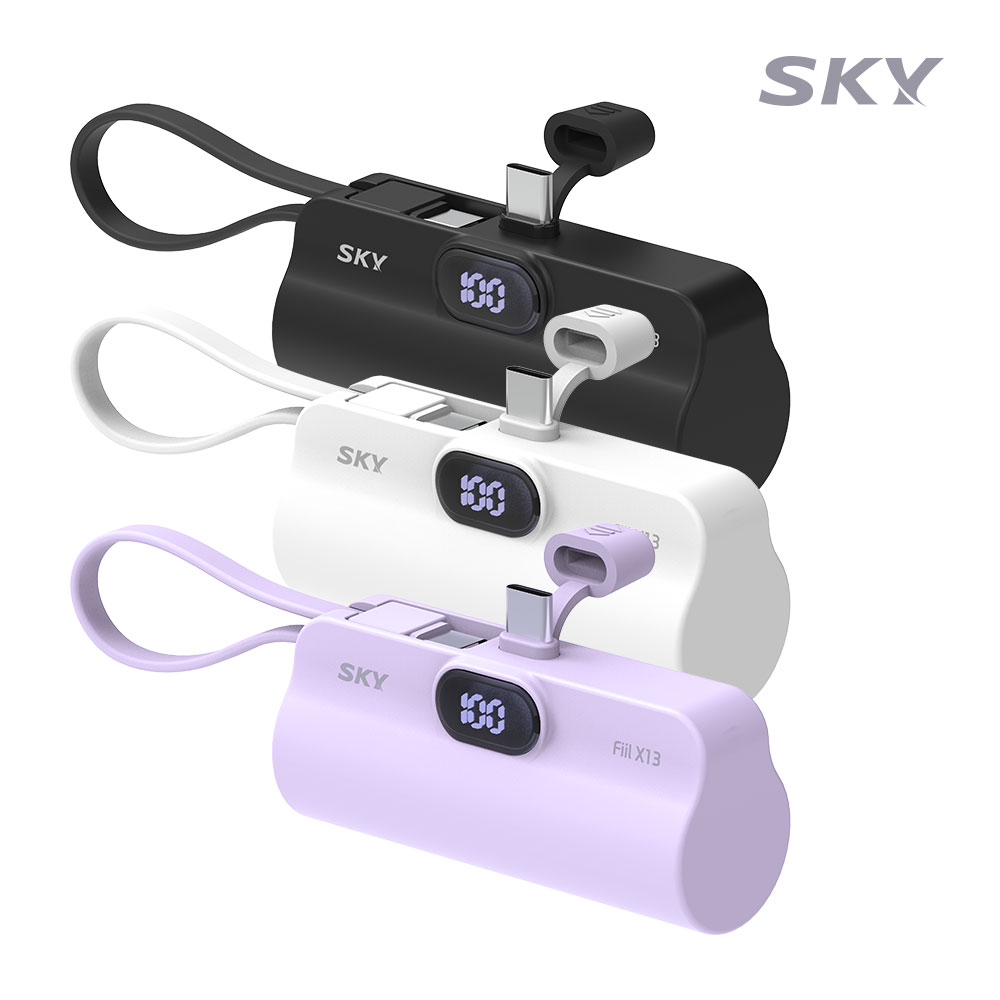 [스카이] 필 X13 LED 도킹형 일체형 듀얼 미니 보조배터리 5000mAh SKY-X13 8핀