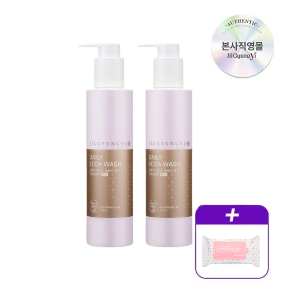 [질경이] 여성청결제 에코아워시 골드 젤 200ml*2 | (증정) 페미닌 티슈 10매입*2