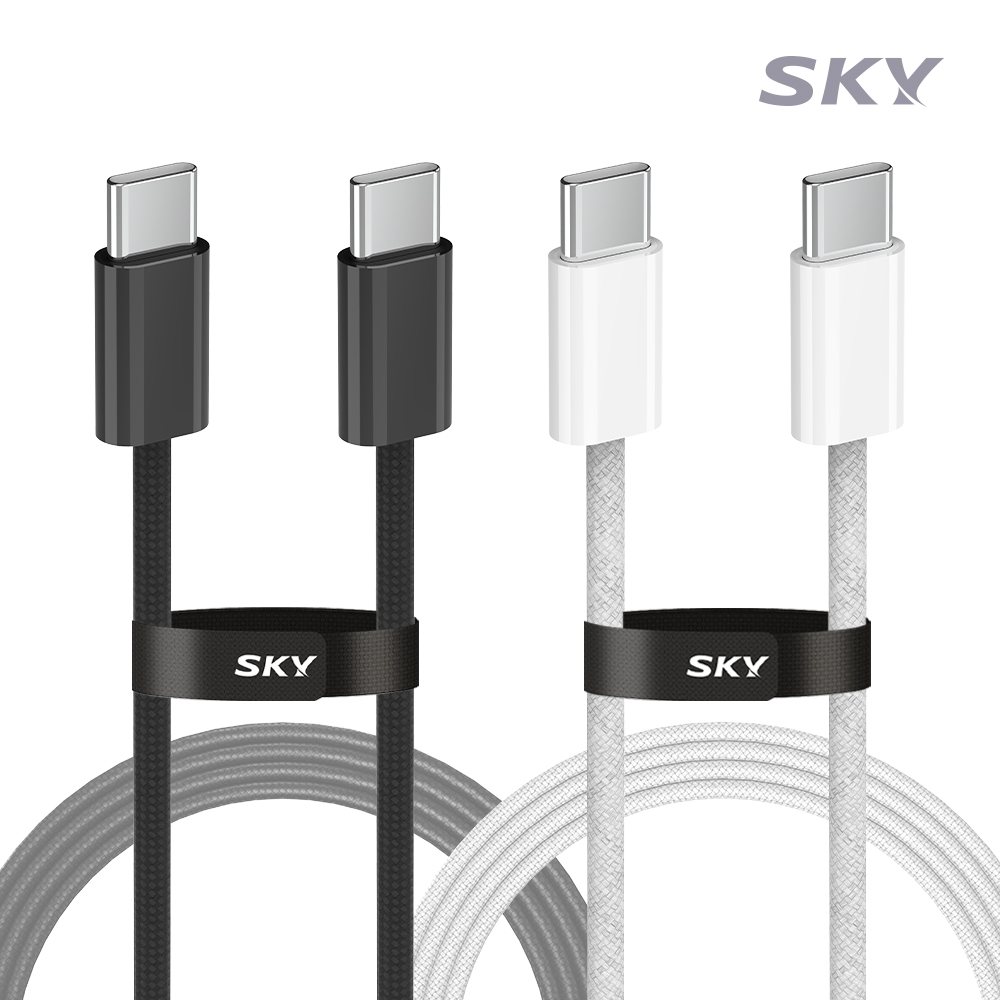 [스카이] 비트 240W PD3.1 C to C타입 고강도 패브릭 초고속충전 케이블 1M SKY-C2C-PD240W-EM-1M