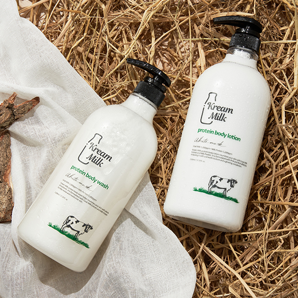 [1+1] 크림밀크 단백질 산양유 바디로션/바디워시 1100ml