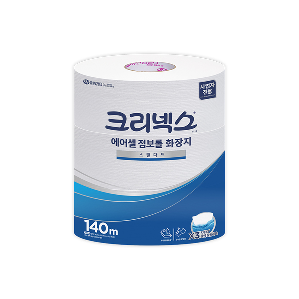 크리넥스 에어셀 점보롤 화장지 스탠다드 140m 3롤