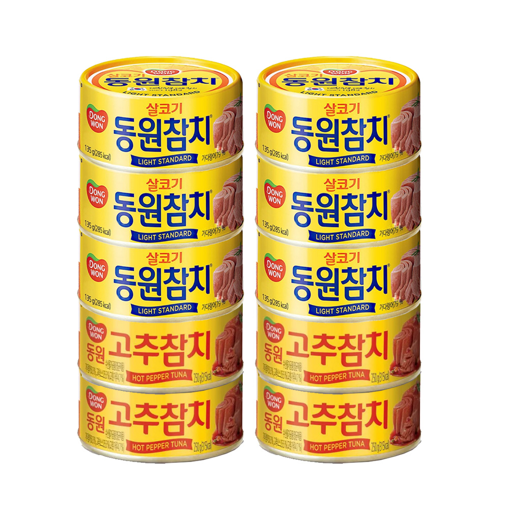 동원참치 라이트 스탠다드 참치캔 100g x 6개 + 고추참치 참치캔 100g x 4개