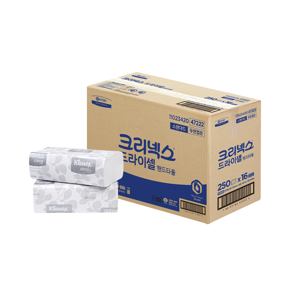 크리넥스 드라이셀 스탠다드 핸드타올 250매 16밴드
