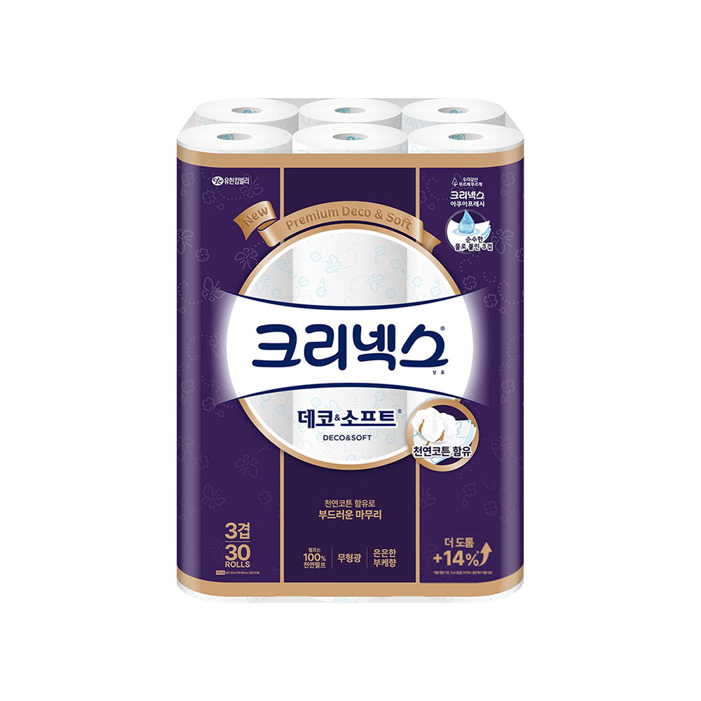 크리넥스 데코앤소프트 화장지 30m 30롤