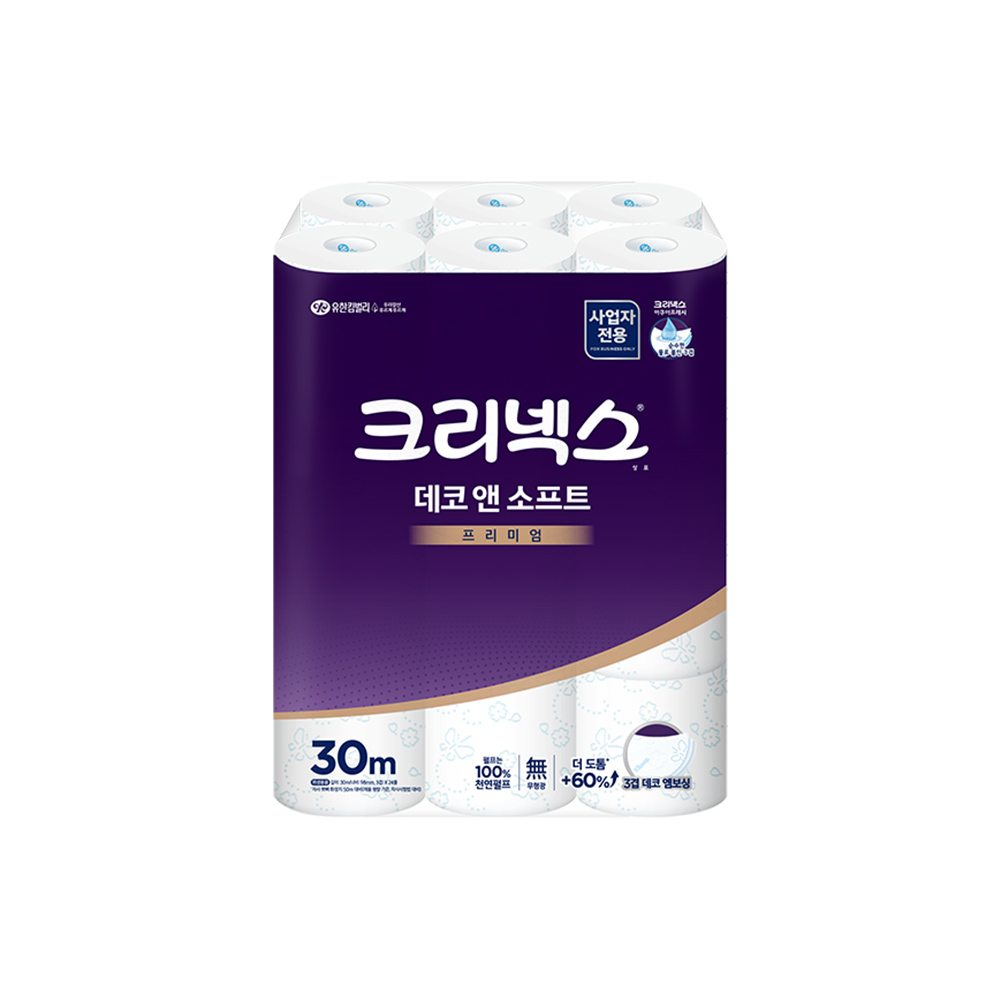 크리넥스 데코앤소프트  두루마리 화장지 30m 24롤