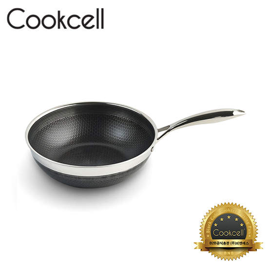[Cookcell] 쿡셀 통3중 더블 세라믹 코팅 블랙에디션 IH 궁중팬 24cm / 품번 : 03015