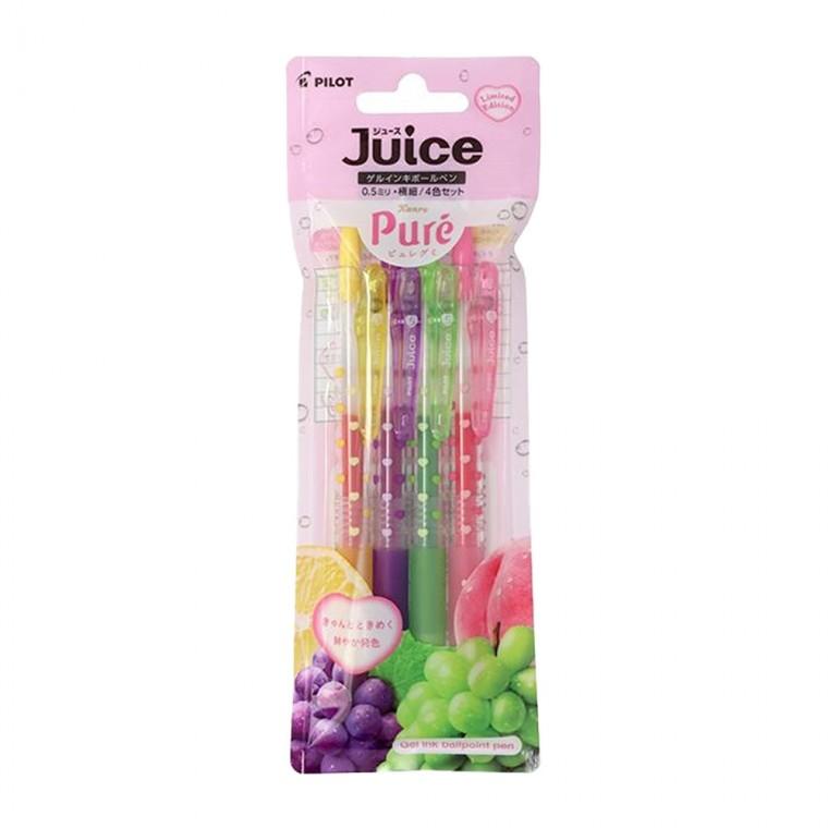 파이롯트 퓨레구미 쥬스 볼펜 4색 세트 0.5mm LJUEF-PU26-4C