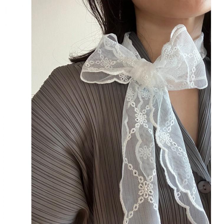 레이스 스카프 헤어밴드 졸업식 리본 머리띠 자수 꽃 3종
