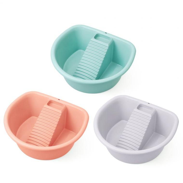 애벌세탁 속옷 양말 손빨래 가정용 타브레터 빨래판대야 3color
