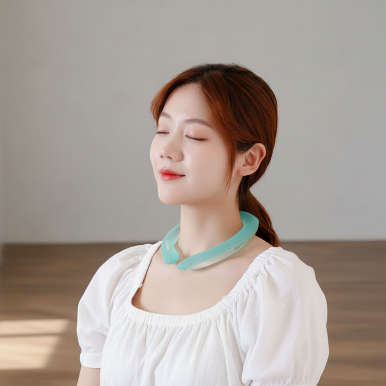 여름 등산 낚시용 아이스 넥쿨러 골드 재사용 가능한 목걸이 냉각밴드