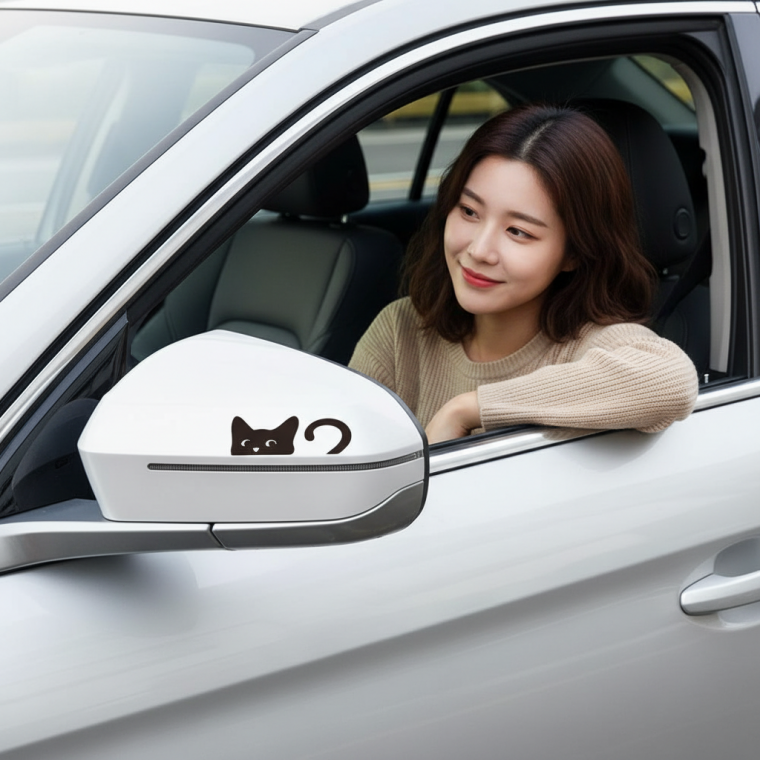 귀여운 고양이 차량용 스티커 자동차 사이드미러 포인트 데코 튜닝 용품