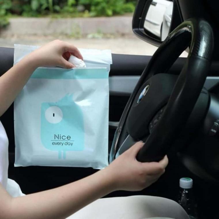 쓰레기 비닐봉투 15장 차량용쓰레기통 재활용봉투 사무실쓰레기봉투