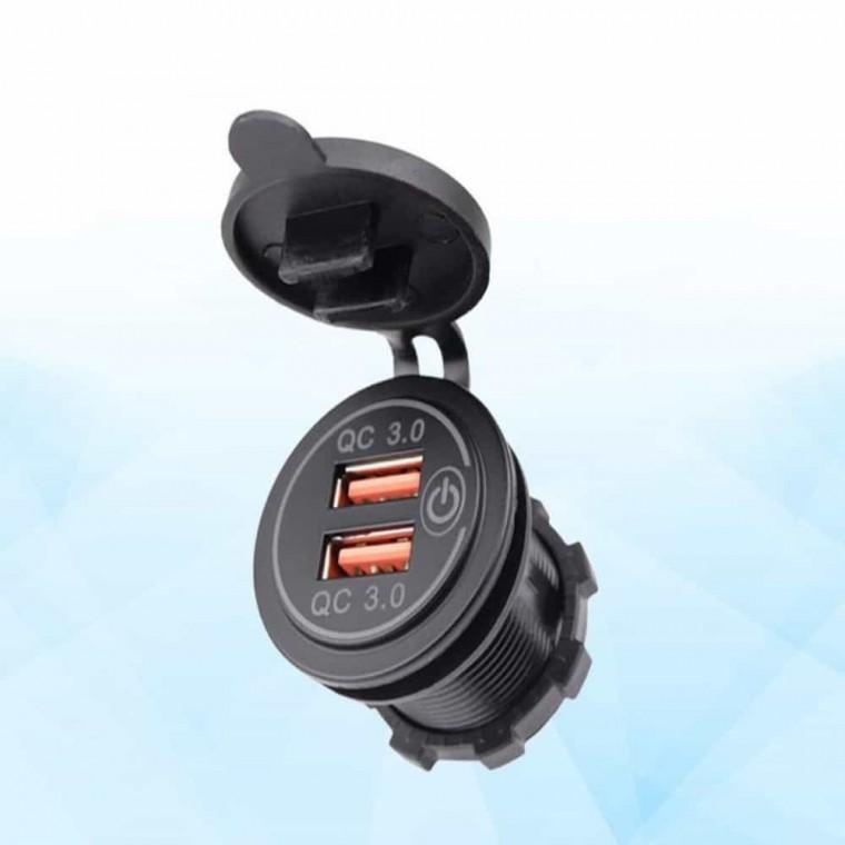 QC 3.0 2포트 캠핑카 충전 소켓 매립충전포트 차량용매립USB포트 매립형시거잭