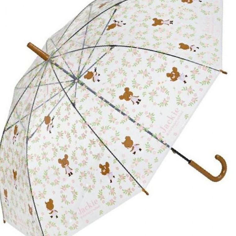 꼬마곰 재키 투명 장우산 60cm 1P 캐릭터 우산 초등 성인 장마 큰우산