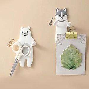 온리빙 동물모양 후크 2P 4951 곰돌이 강아지 접착식 벽 고리 주방 욕실걸이