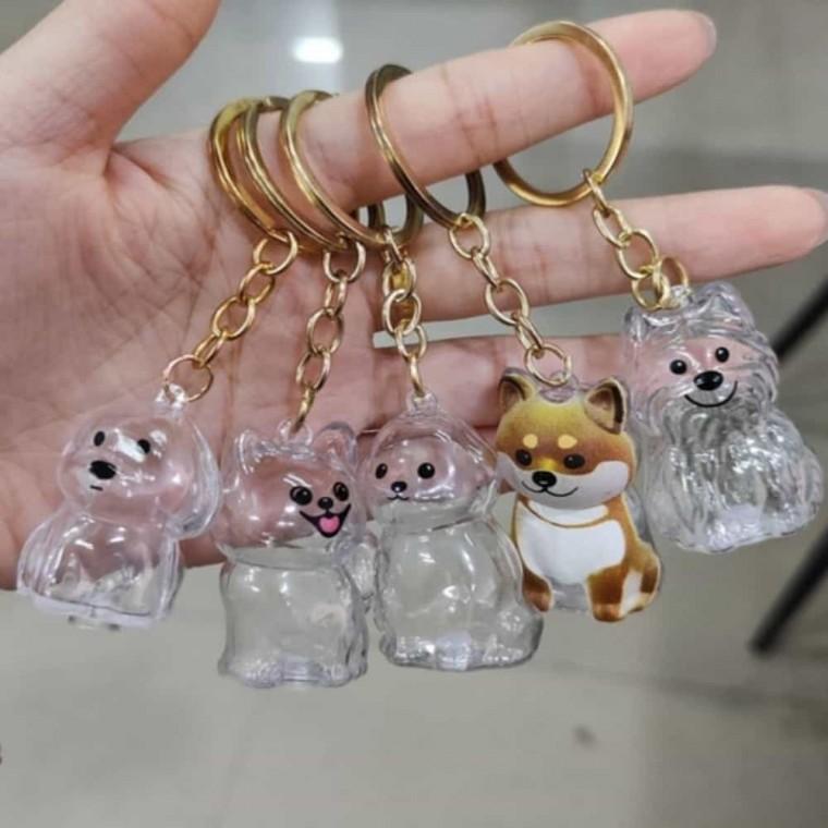 강아지 털보관 키링