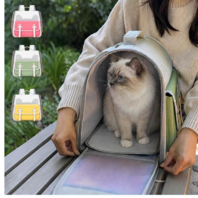 스트링 캐리어 가벼운 반려묘 고양이 강아지 외출 가방