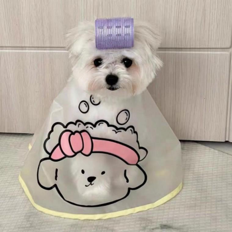 강아지 부드러운 세안보 미용 커트보 반려동물 고양이 케이프
