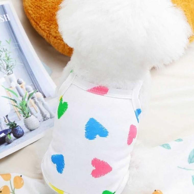강아지 사계절 데일리 하트 패턴 나시 패션 쇼핑몰