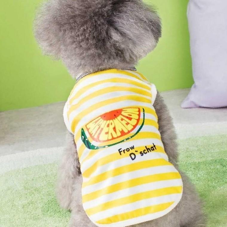 강아지 기본 베이직 실내복 줄무늬 나시 티셔츠 옷