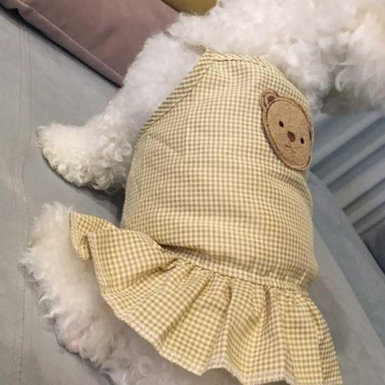 강아지 데일리 실내 외출 산책 끈나시 캐주얼 원피스