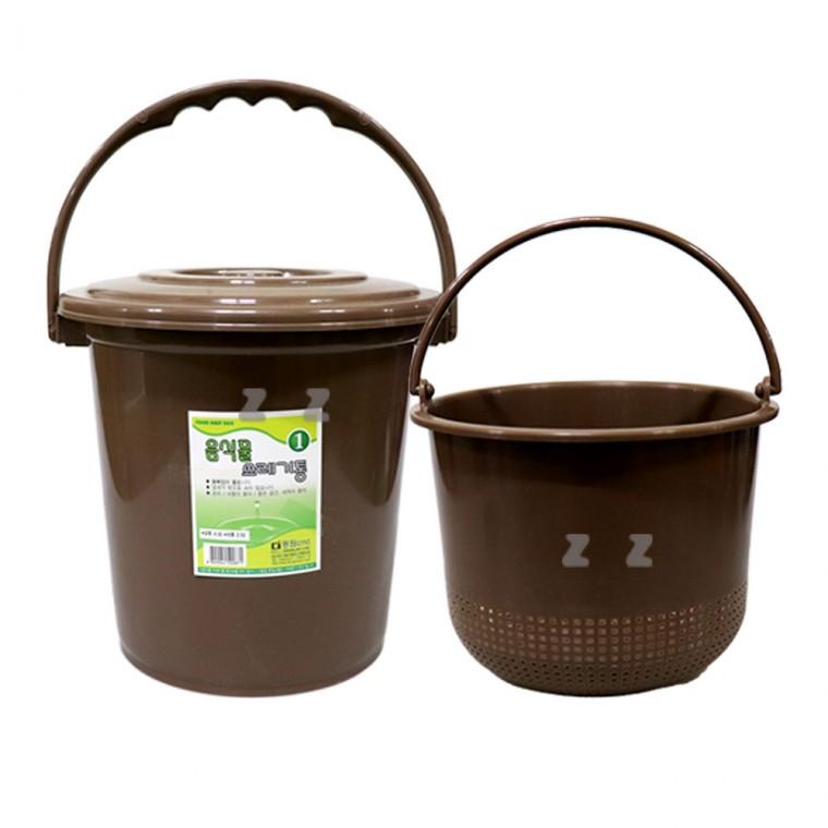 동림 음식물 쓰레기통 1호-H/겉통4.4L/속통2.5L/음식물통/음식물쓰레기/음쓰통/쓰레기통/음식물처리