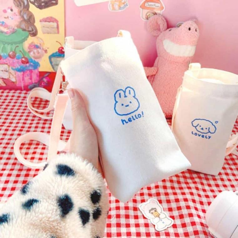 텀블러에코백 텀블러가방 물병주머니 캔버스 텀블러백 커피 캐리어 미니 에코백 드링크백