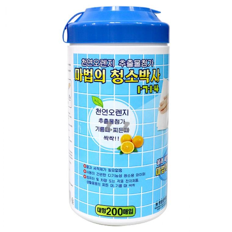 마법의 청소박사 대형200매입-M/청소용/크리너/세정티슈/기름때제거/찌든때제거/물티슈/만능크리너/청소티