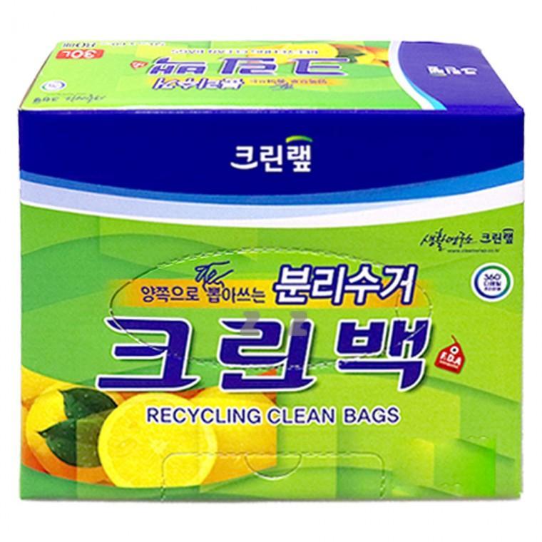 크린랲 분리수거 크린백-J/20L/30L/50L/비닐봉투/재활용쓰레기/일회용/투명봉투/뽑아쓰는/크린랩