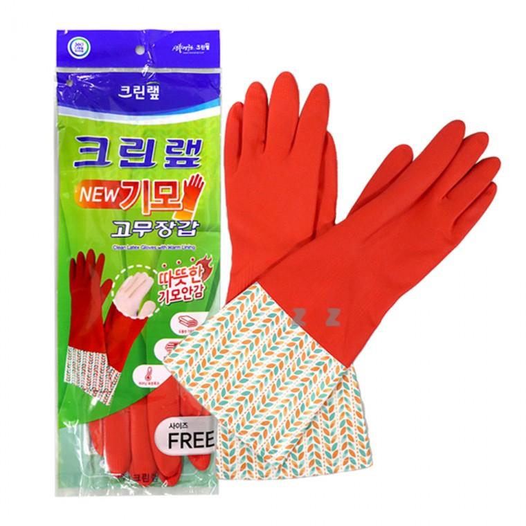 크린랲 기모 고무장갑-J/주방장갑/청소장갑/긴팔토시/설거지/김장고무장갑/세차장갑