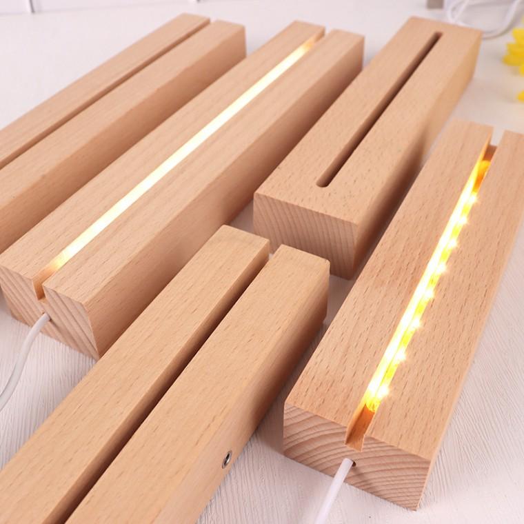 LED 무드등 우드 베이스 15cm 아크릴 조명 받침
