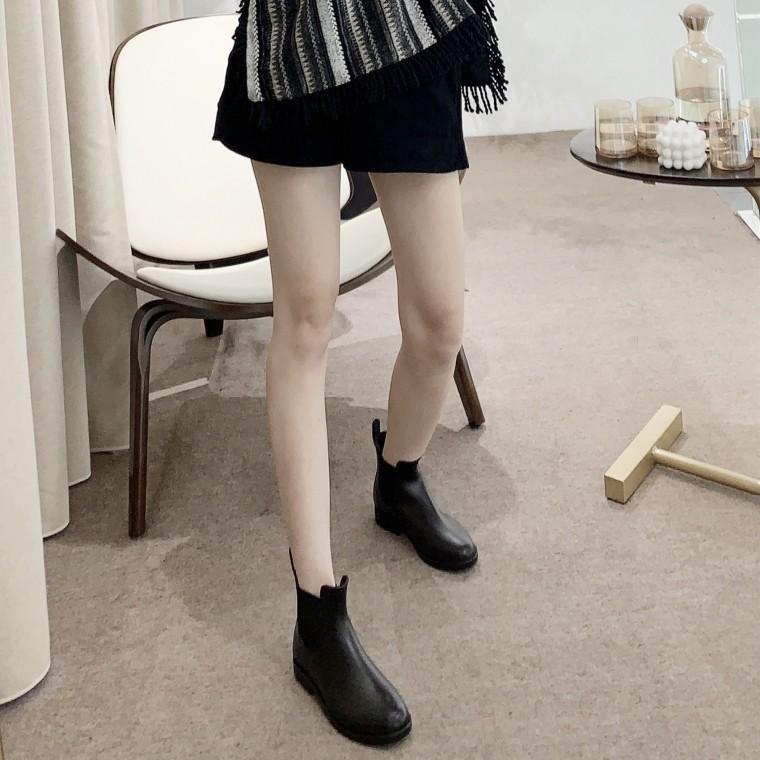 여성 첼시 레인부츠 무광 앵클 숏장화 장마