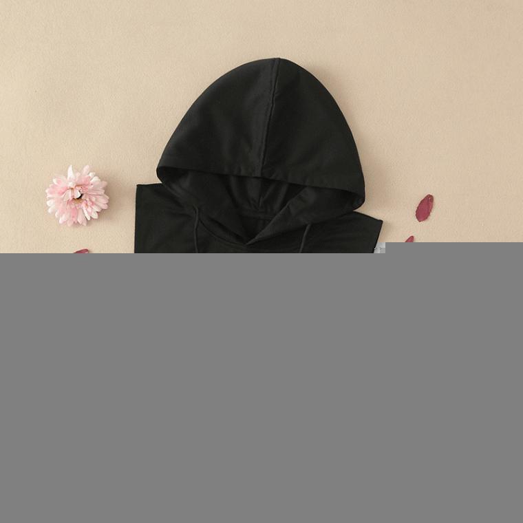 목폴라 느낌 페이크후드 넥케이프 레이어드 후드티