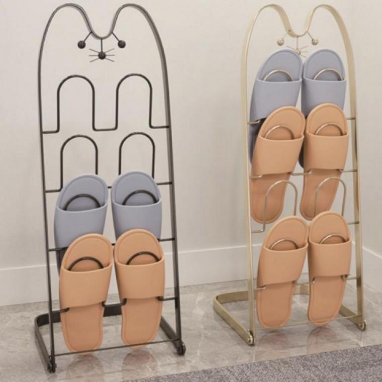 현관정리 실내화 거치대 슬리퍼걸이 접이식 4단 무타공