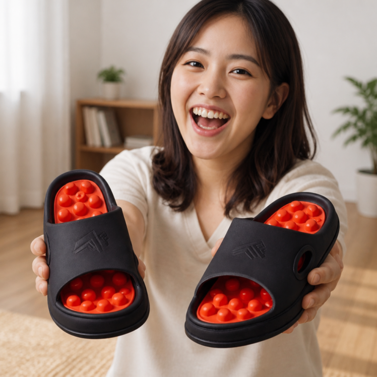 지압슬리퍼 발마사지 쿠션 소프트 돌기 룸슈즈 거실화