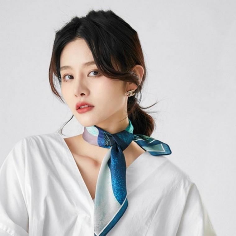 사각 미니 스카프 가방손잡이 쁘띠 여성 머리띠