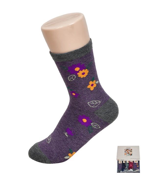 혜명잡화몰 링글 플로럴 그래픽 숙녀 패션 중목 양말 여자양말 플라워양말 패션양말 중목양말 포인트양말